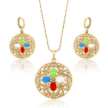 62794 Xuping fashion jewelry gold plated earring and pendant sets